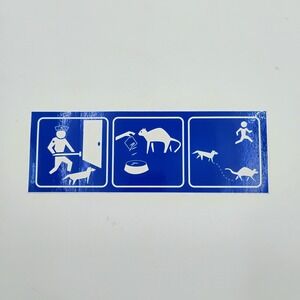 Alexander Cat Dog Police Blue Vinyl Sticker Sign Decal Vintage 1990's Skateboard